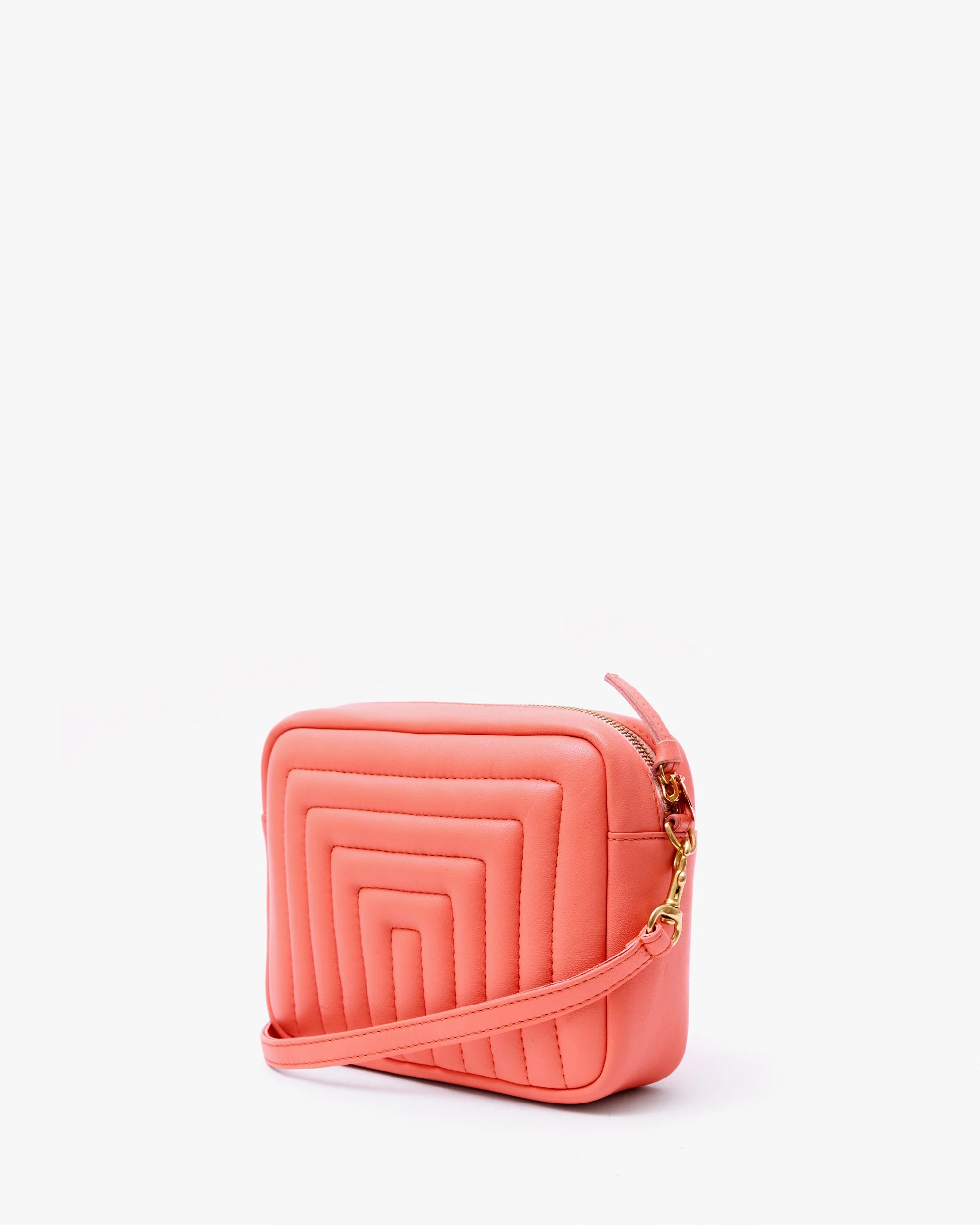 Midi Sac - Bright Coral Channel Quilted
