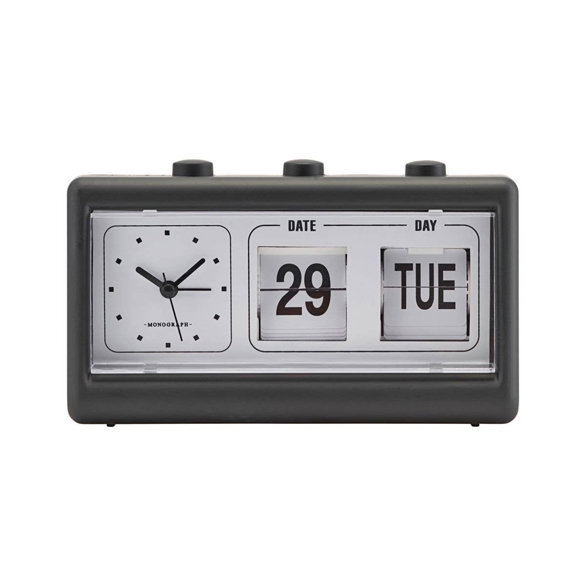 Clock with Alarm + Calendar - Black