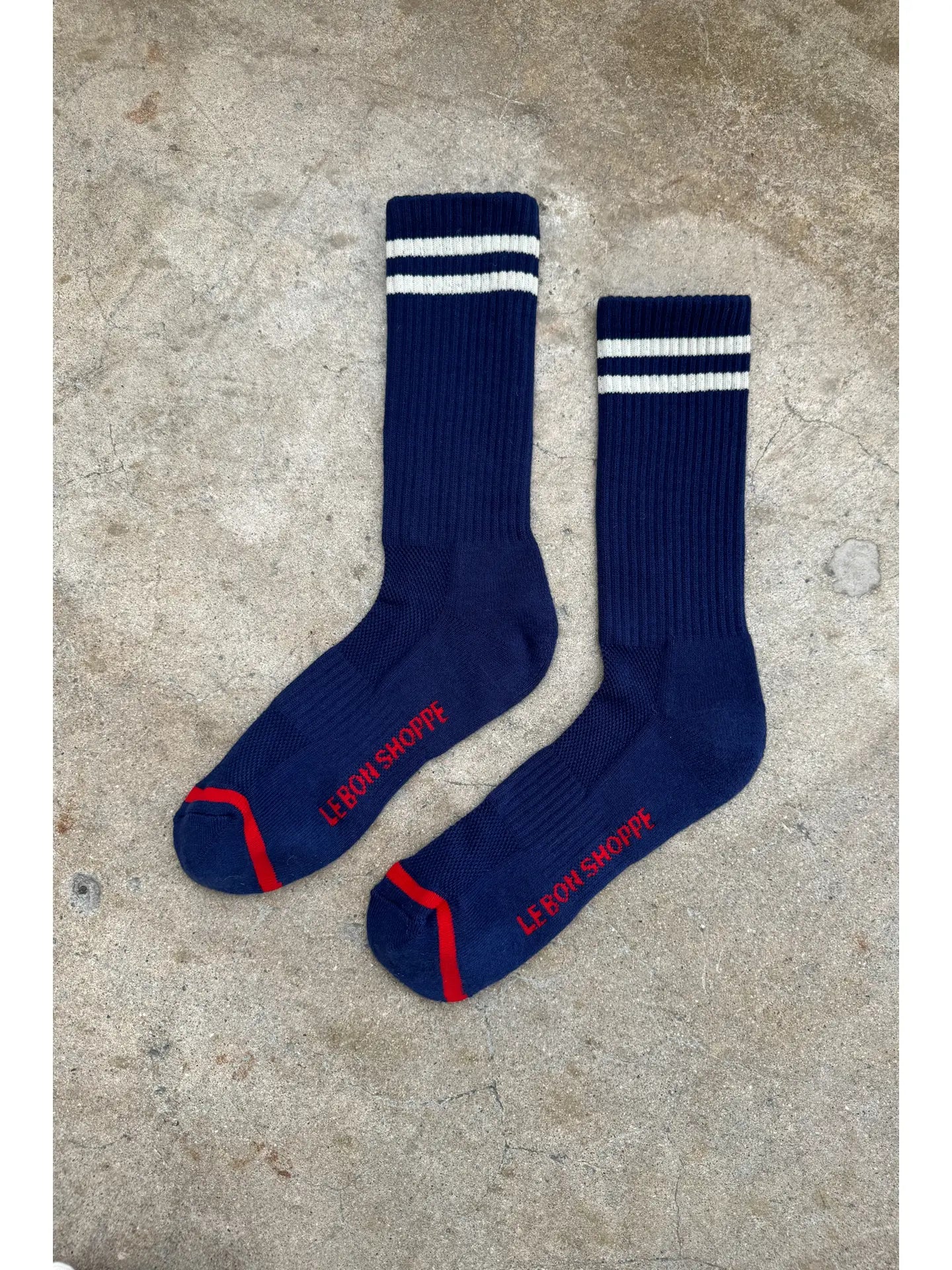Extended Boyfriend Socks - Navy
