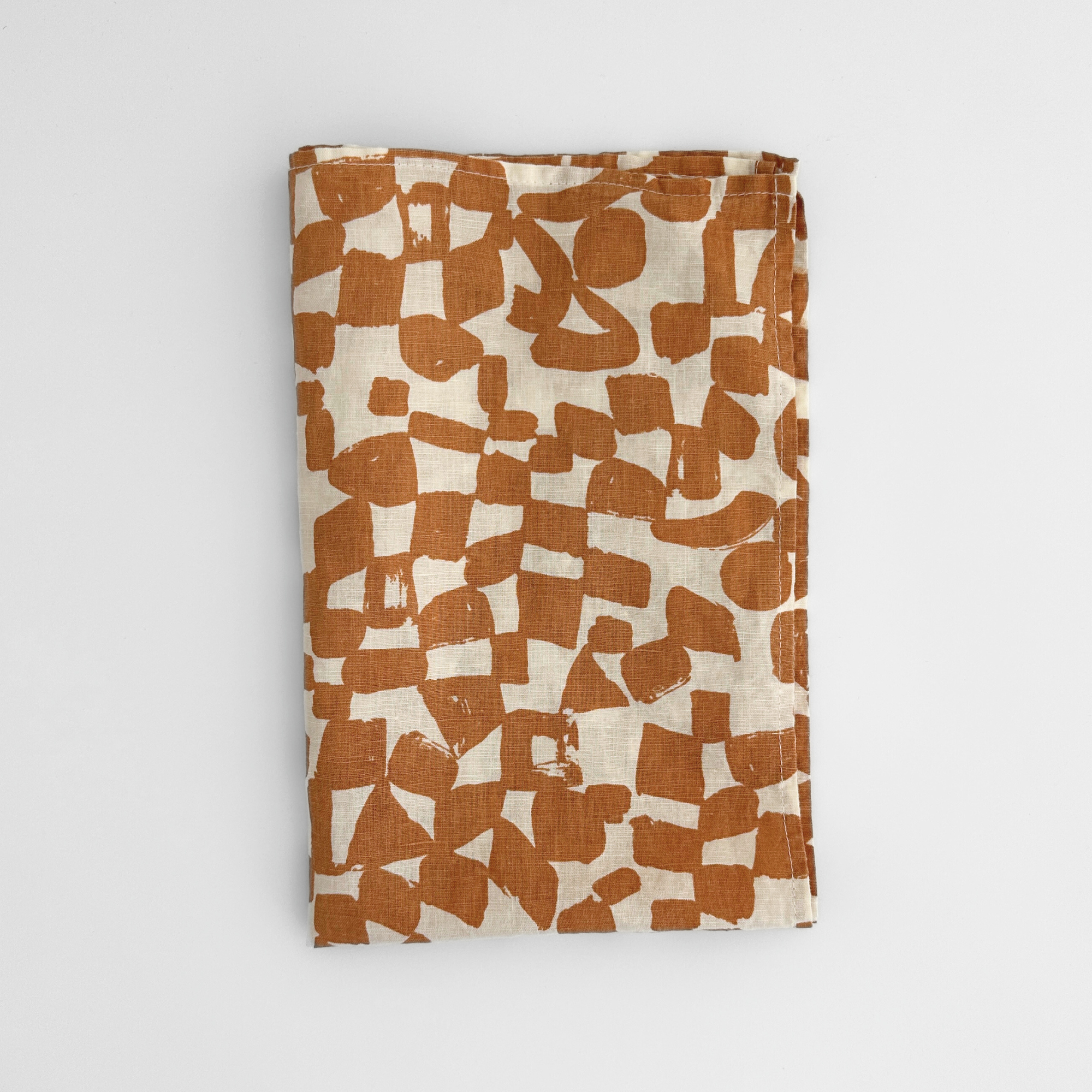 Tea Towel - Amber + Natural Checks