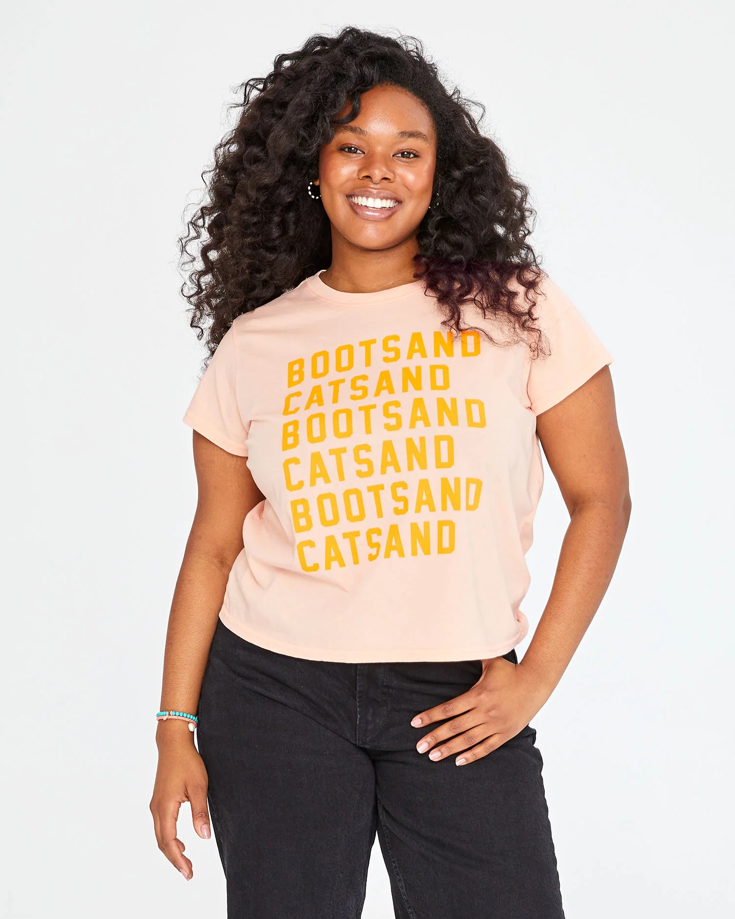 Classic Tee - Blush with Boots & Cats