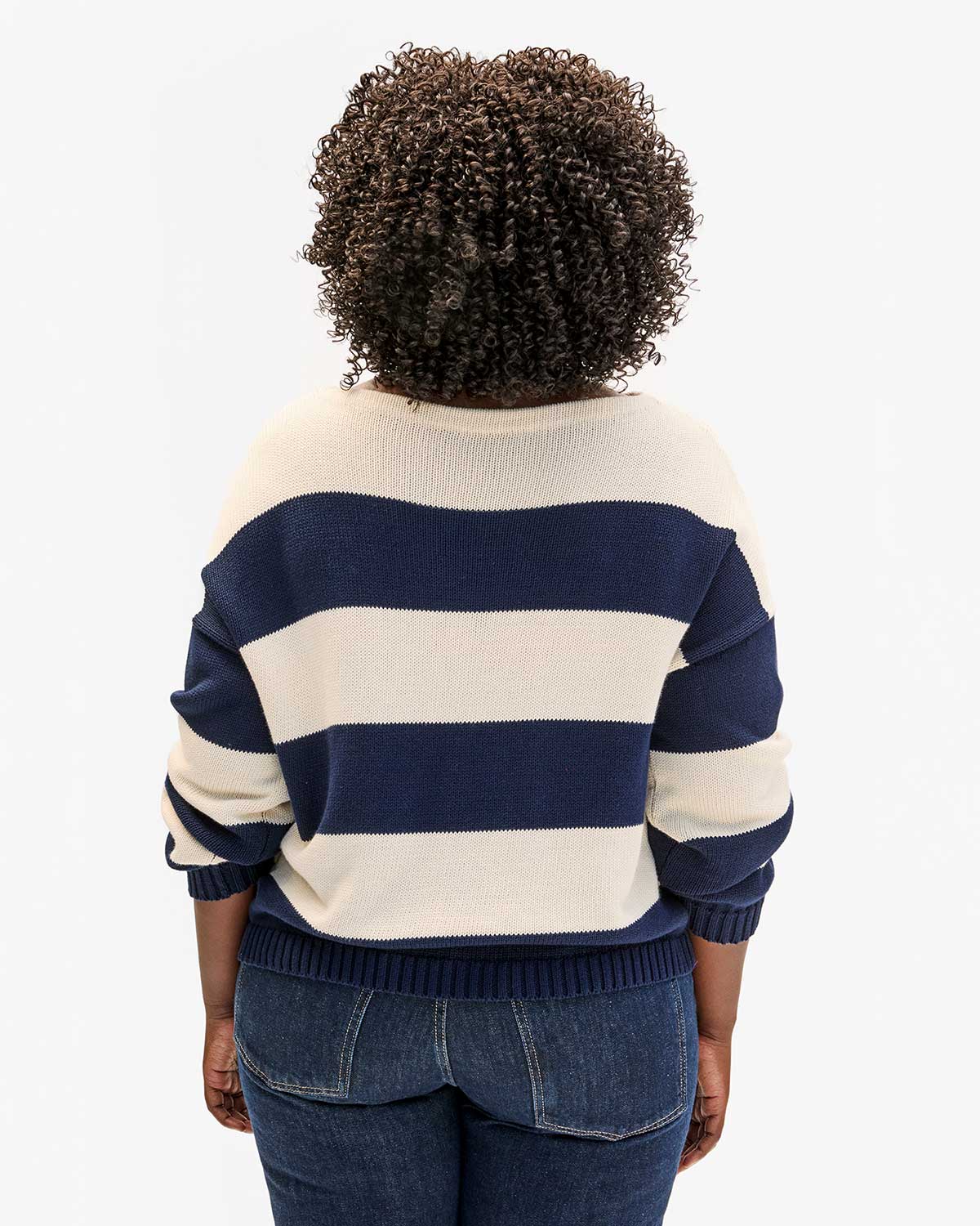 Dorothee Sweater - Navy & Cream Stripe