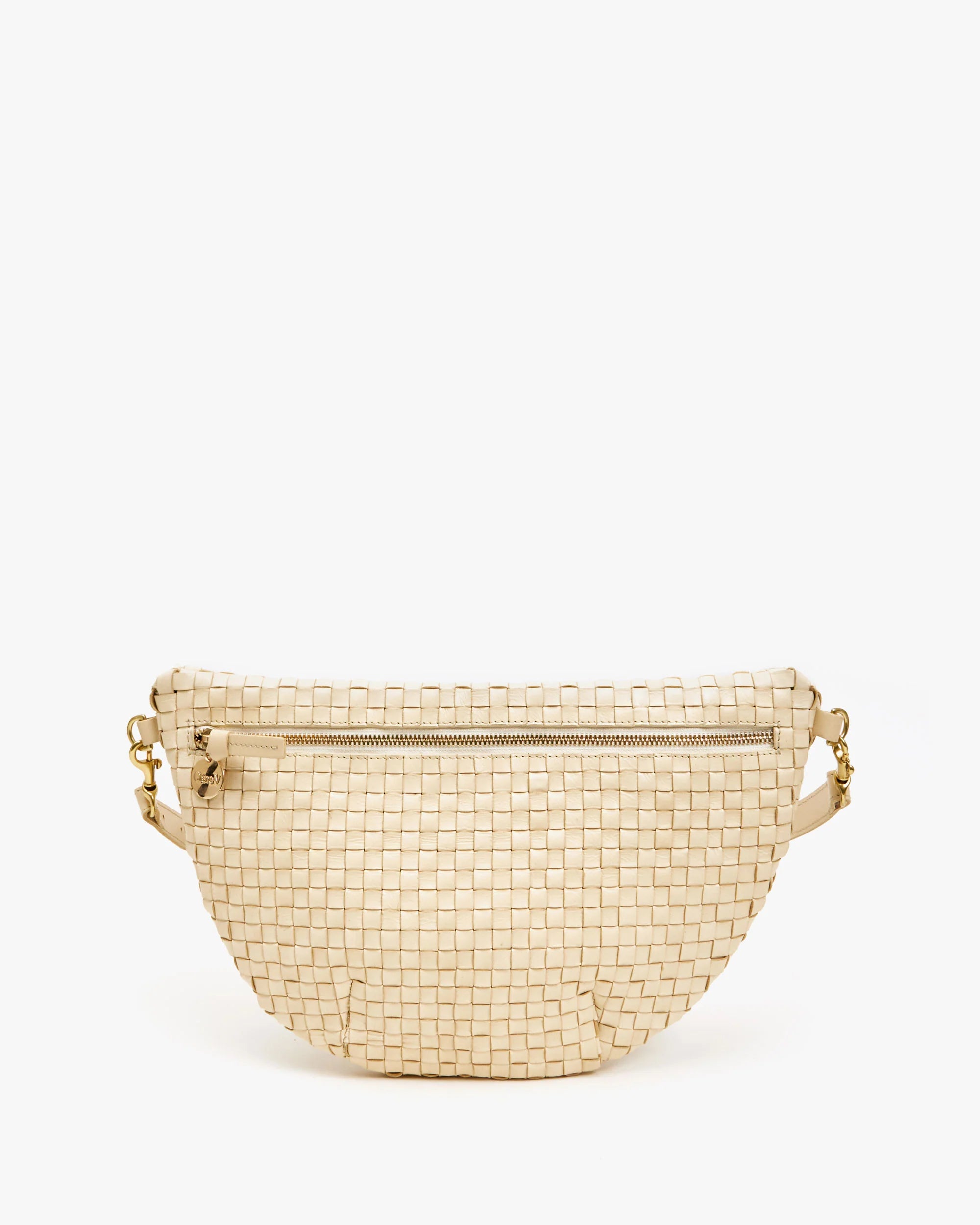 Clare V. Grande Fanny - Cream Woven Checker