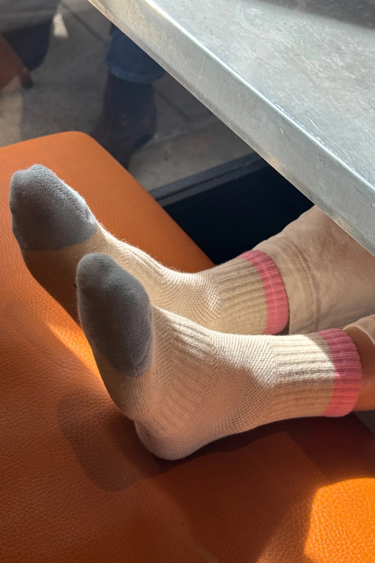 Girlfriend Socks - Colourblock Gray/Pink