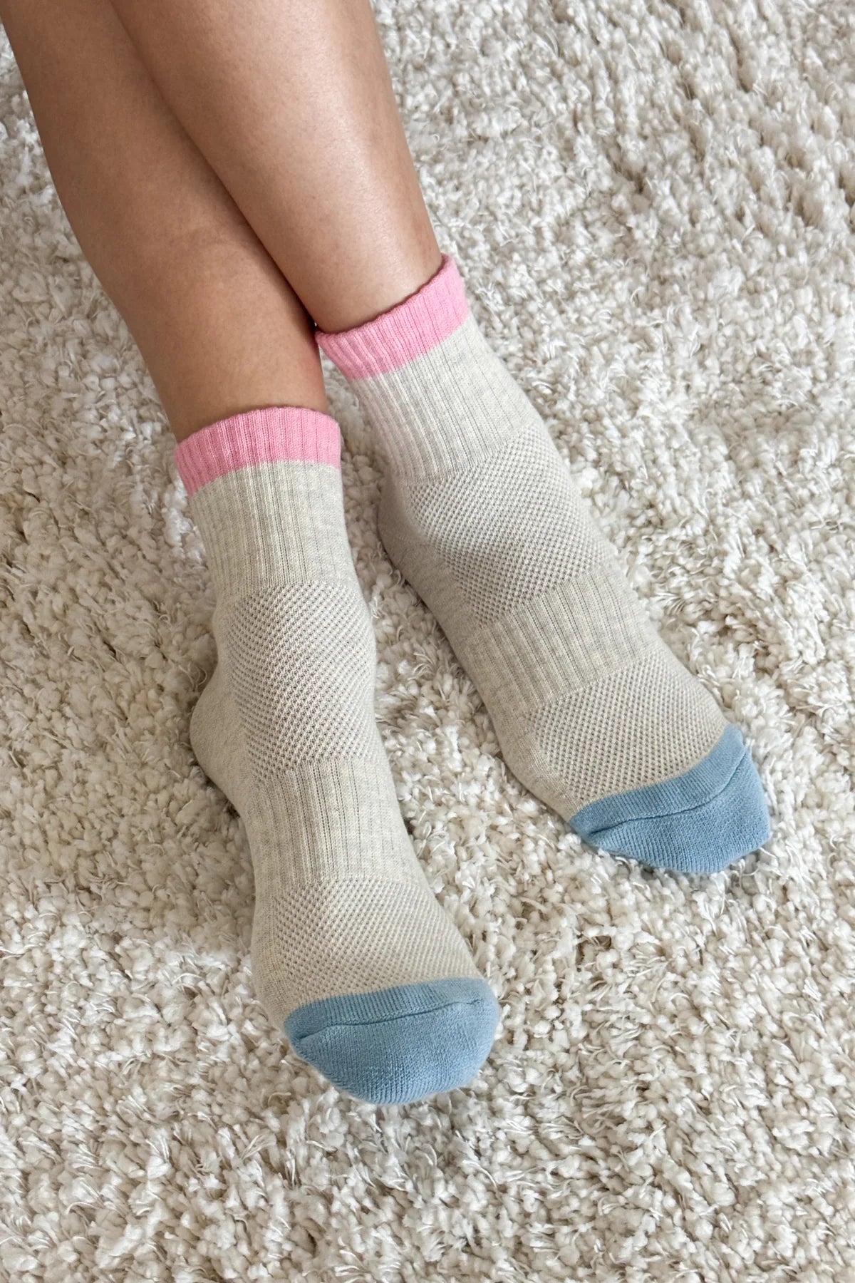 Girlfriend Socks - Colourblock Gray/Pink
