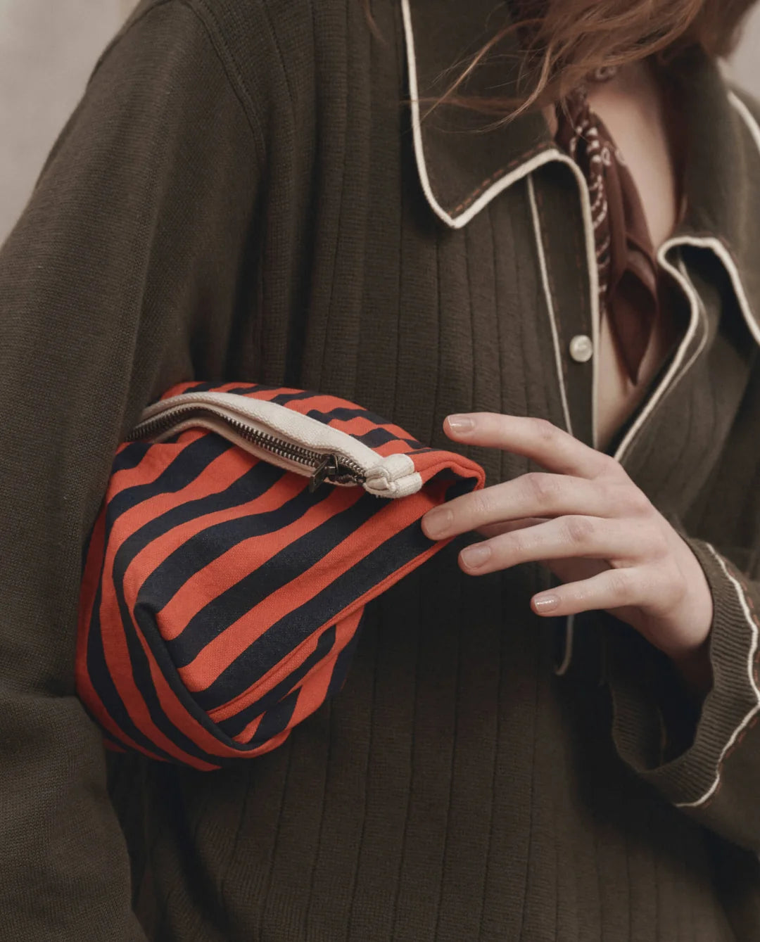 Stripe Pouch - Hot Red Prep Stripe