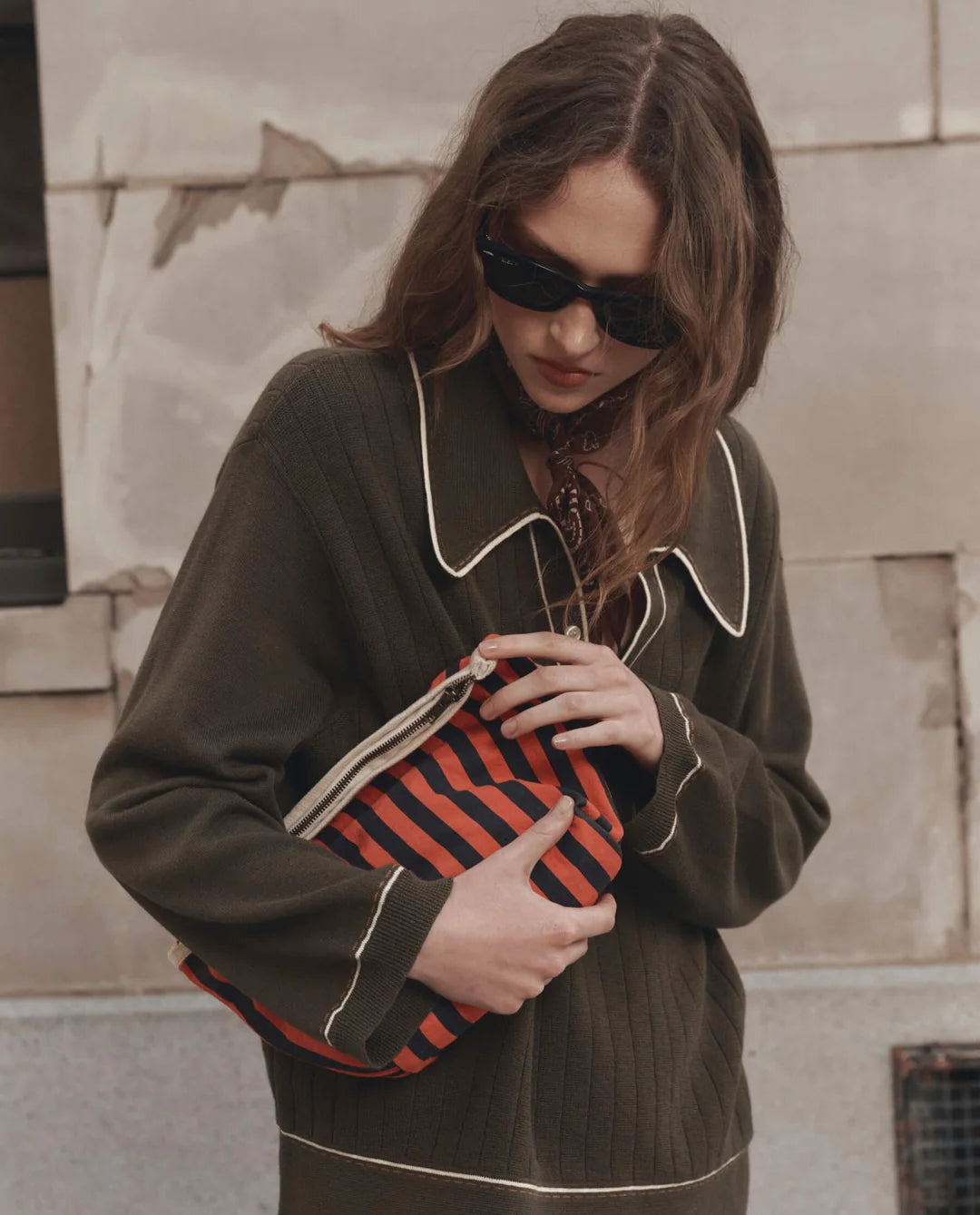 Stripe Pouch - Hot Red Prep Stripe