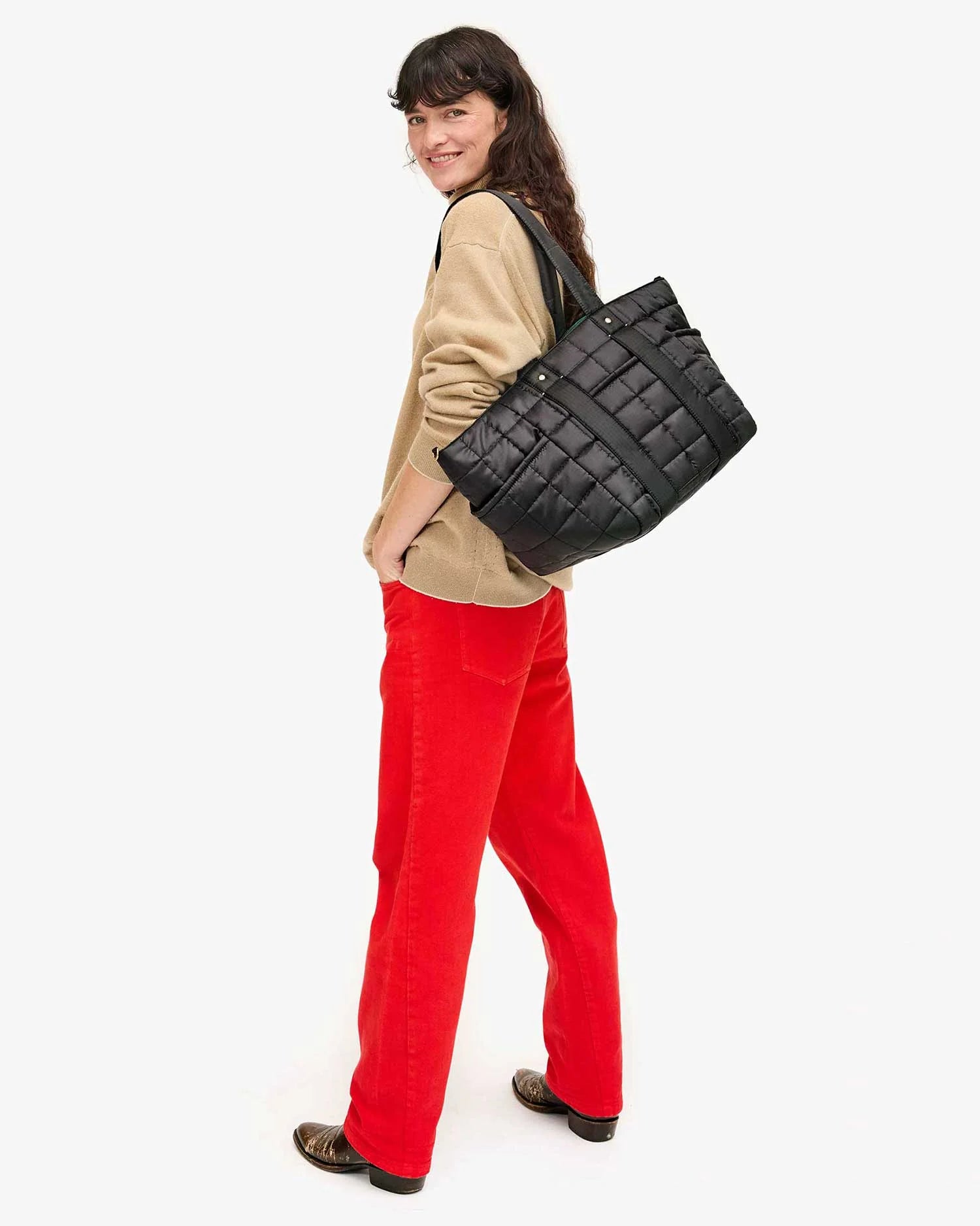 Le Box Tote Sportive- Black Quilted