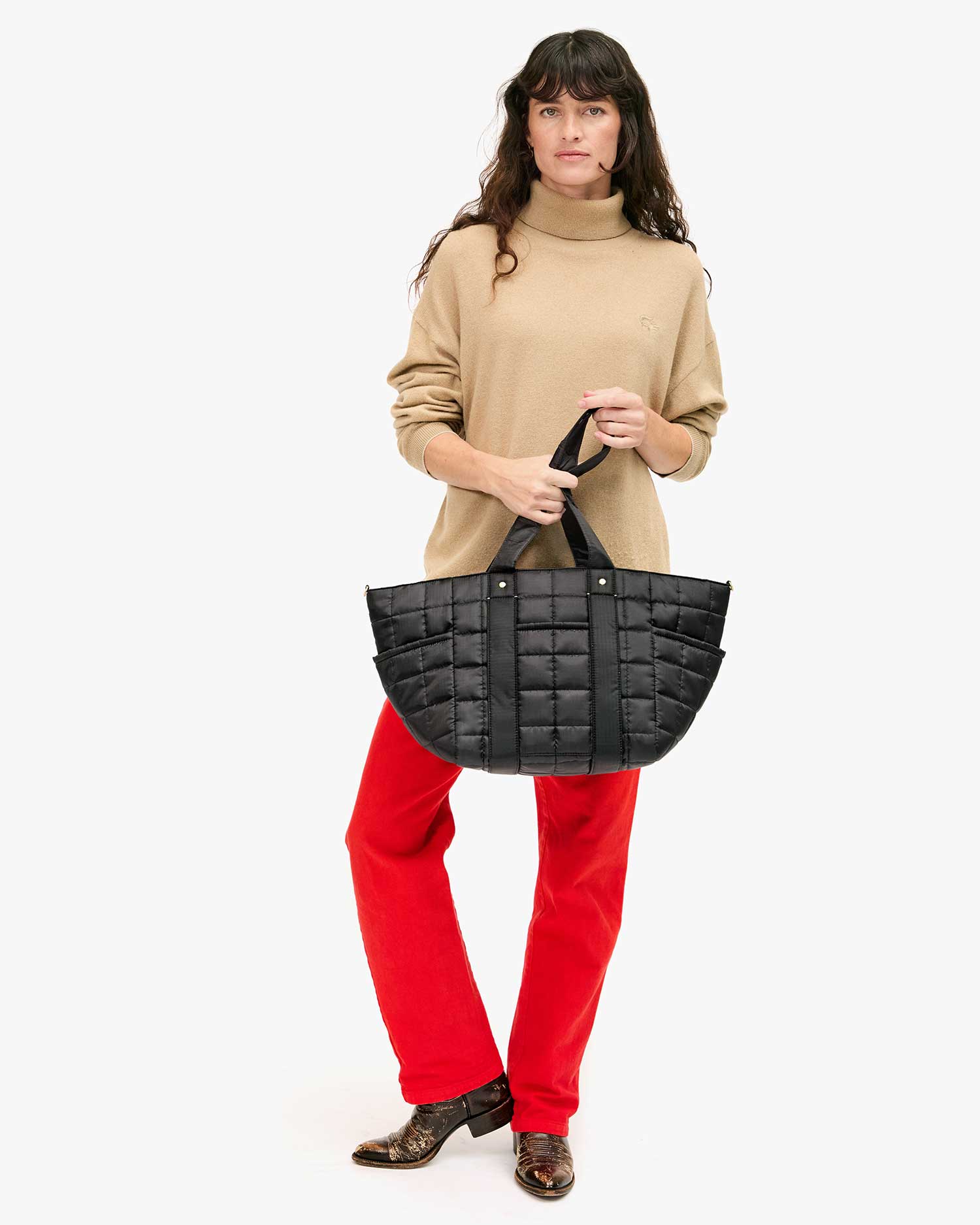 Le Box Tote Sportive- Black Quilted