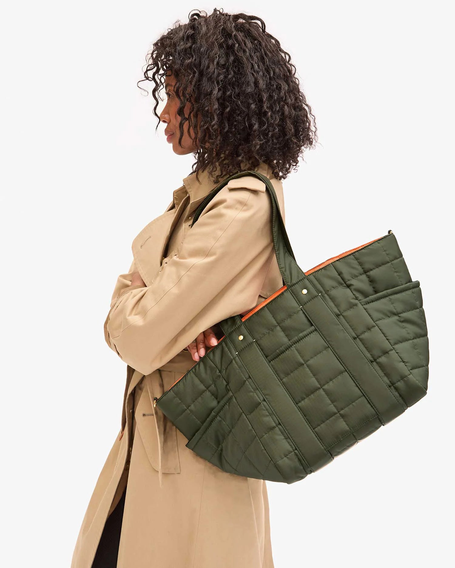 Le Box Tote Sportive- Army Quilted