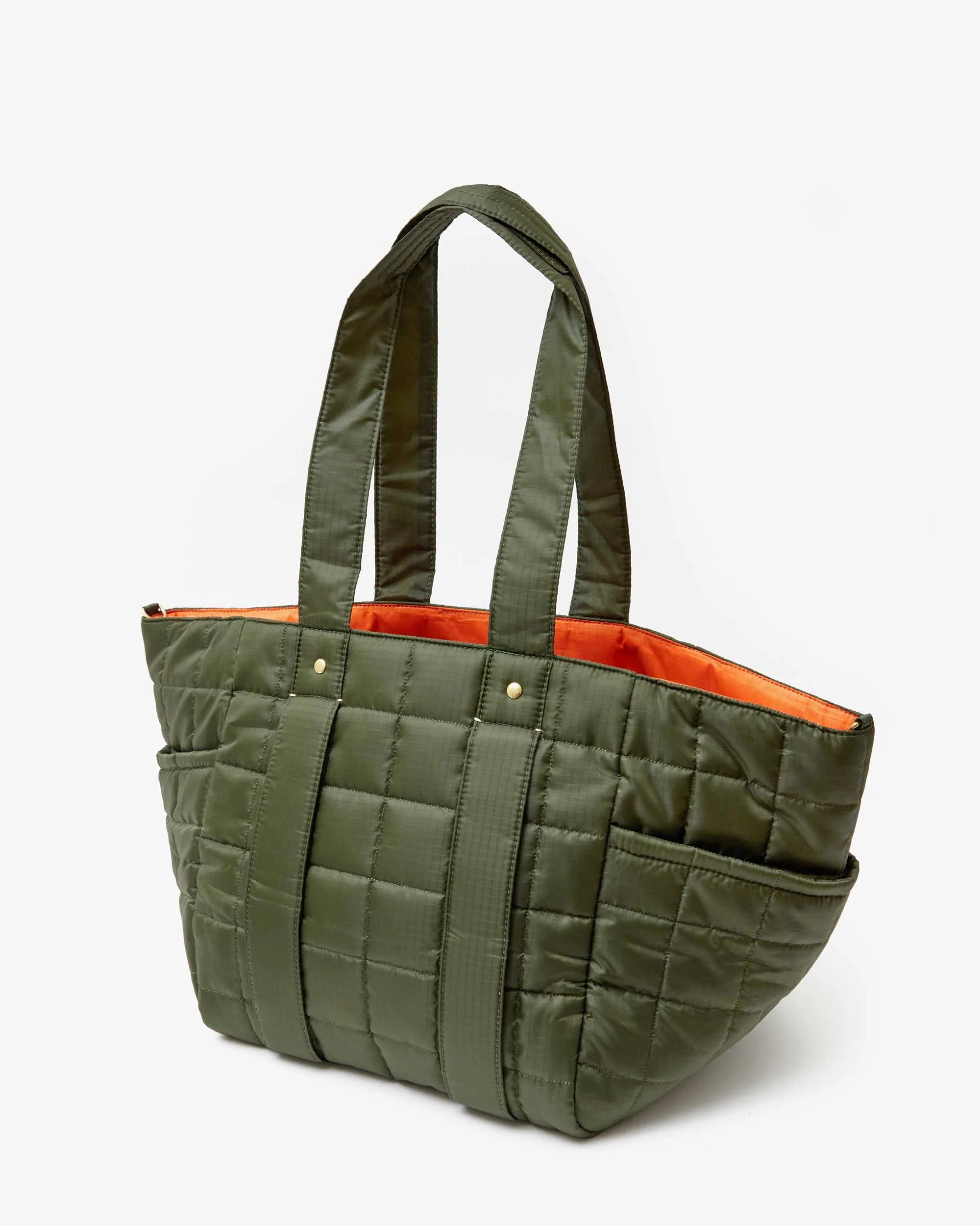 Le Box Tote Sportive- Army Quilted