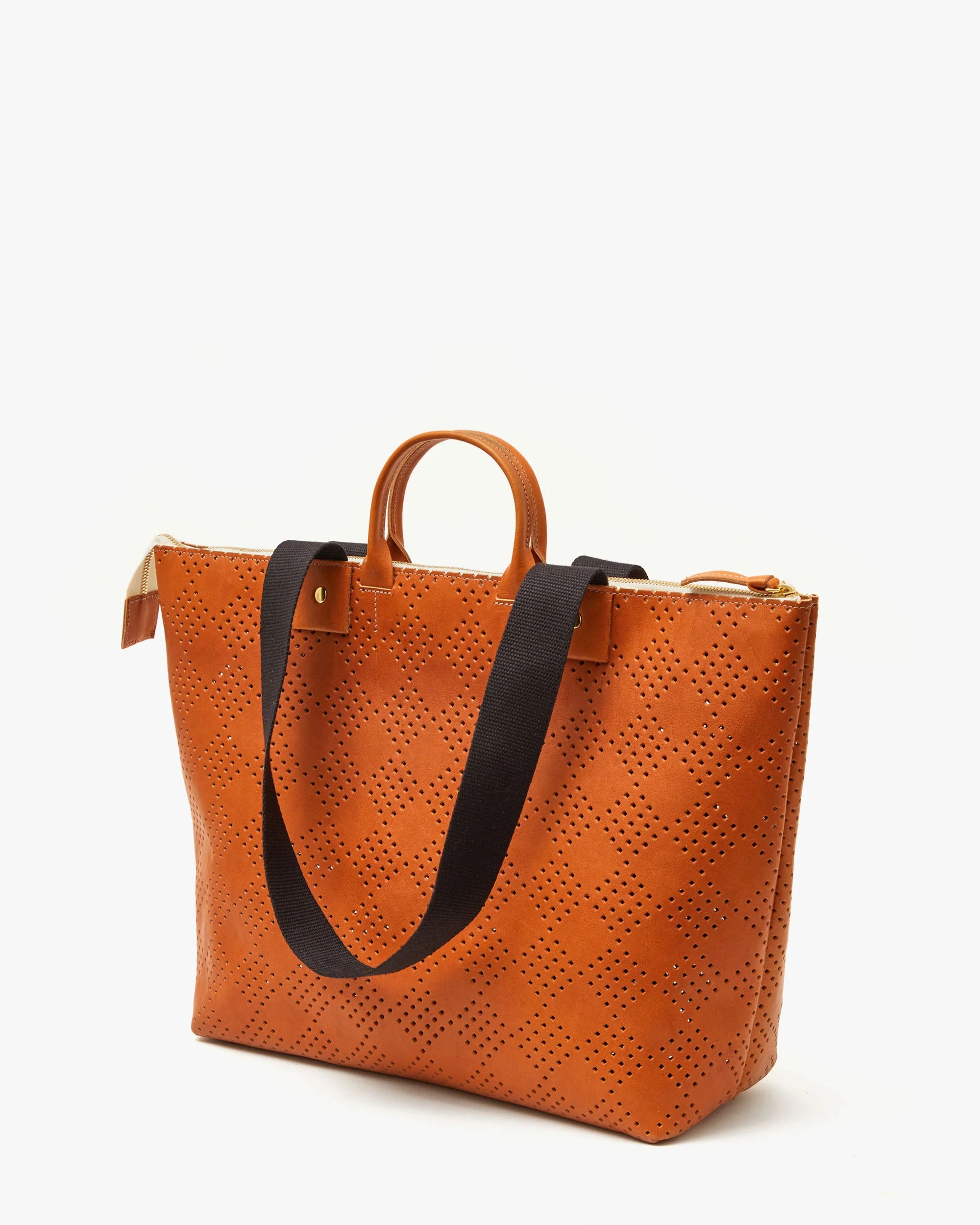 Le Zip Sac - Cuoio Lightweight Checker Perforated