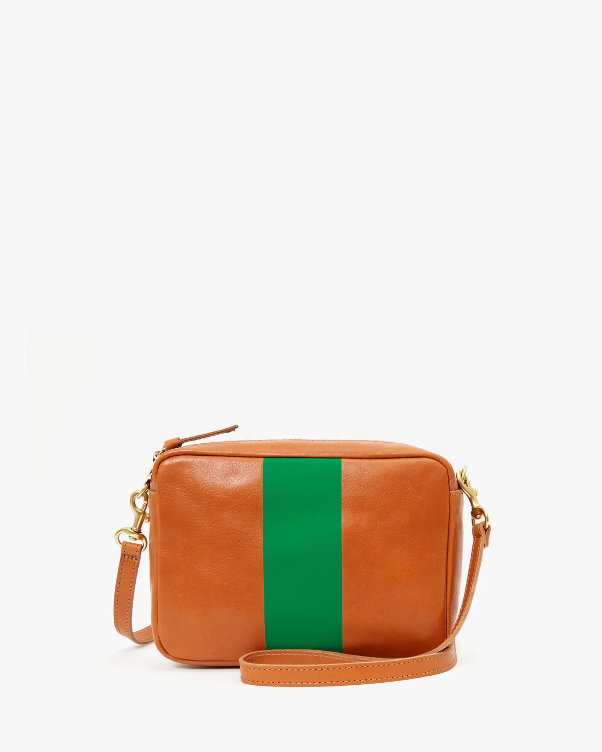 Midi Sac - Tan with Green Stripe