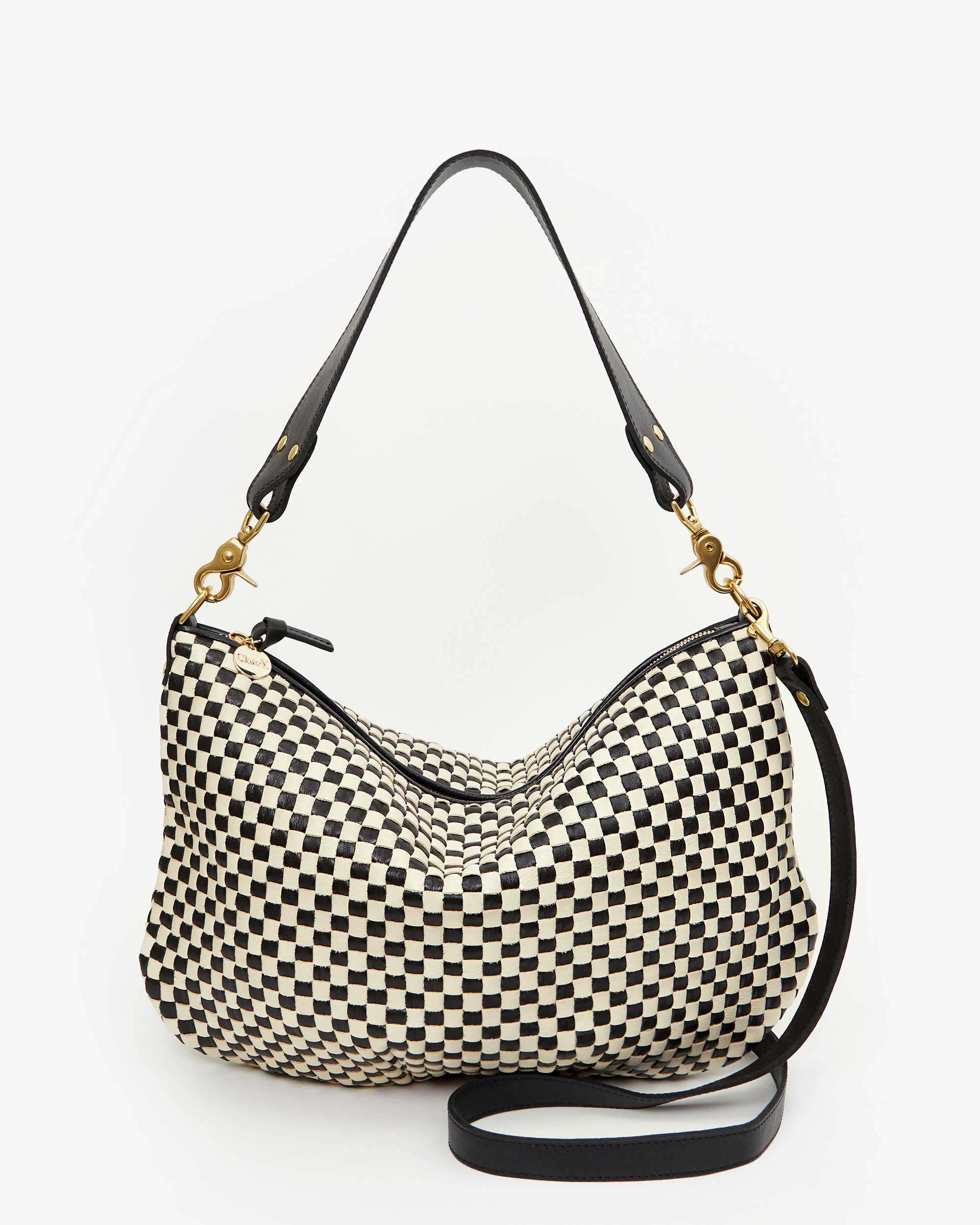 Moyen Messenger - Black + Cream Woven Checker