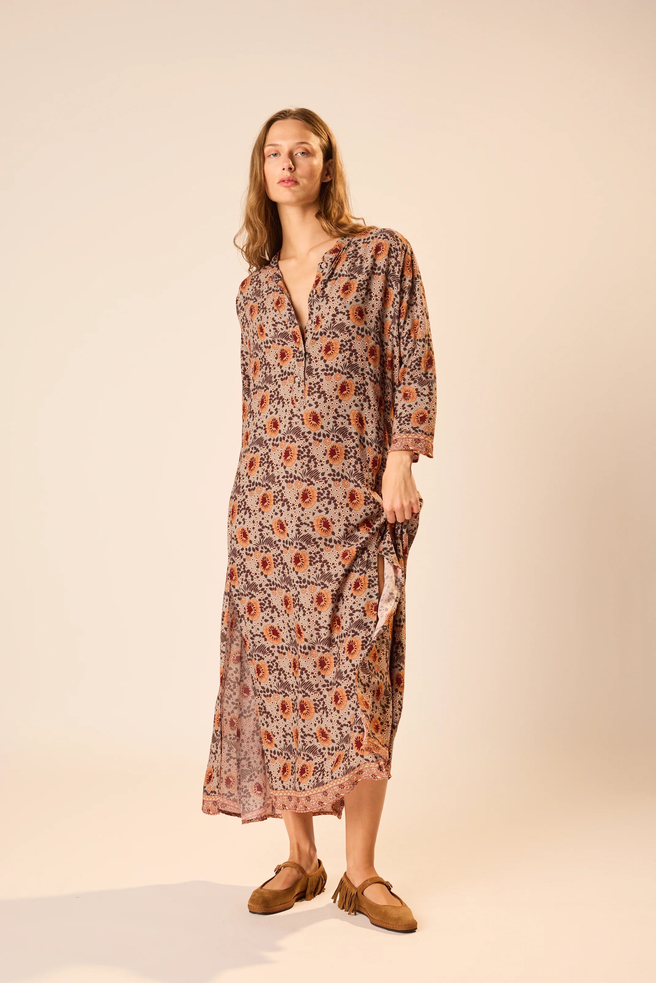 Isobel Dress -  Vintage Flowers Slate
