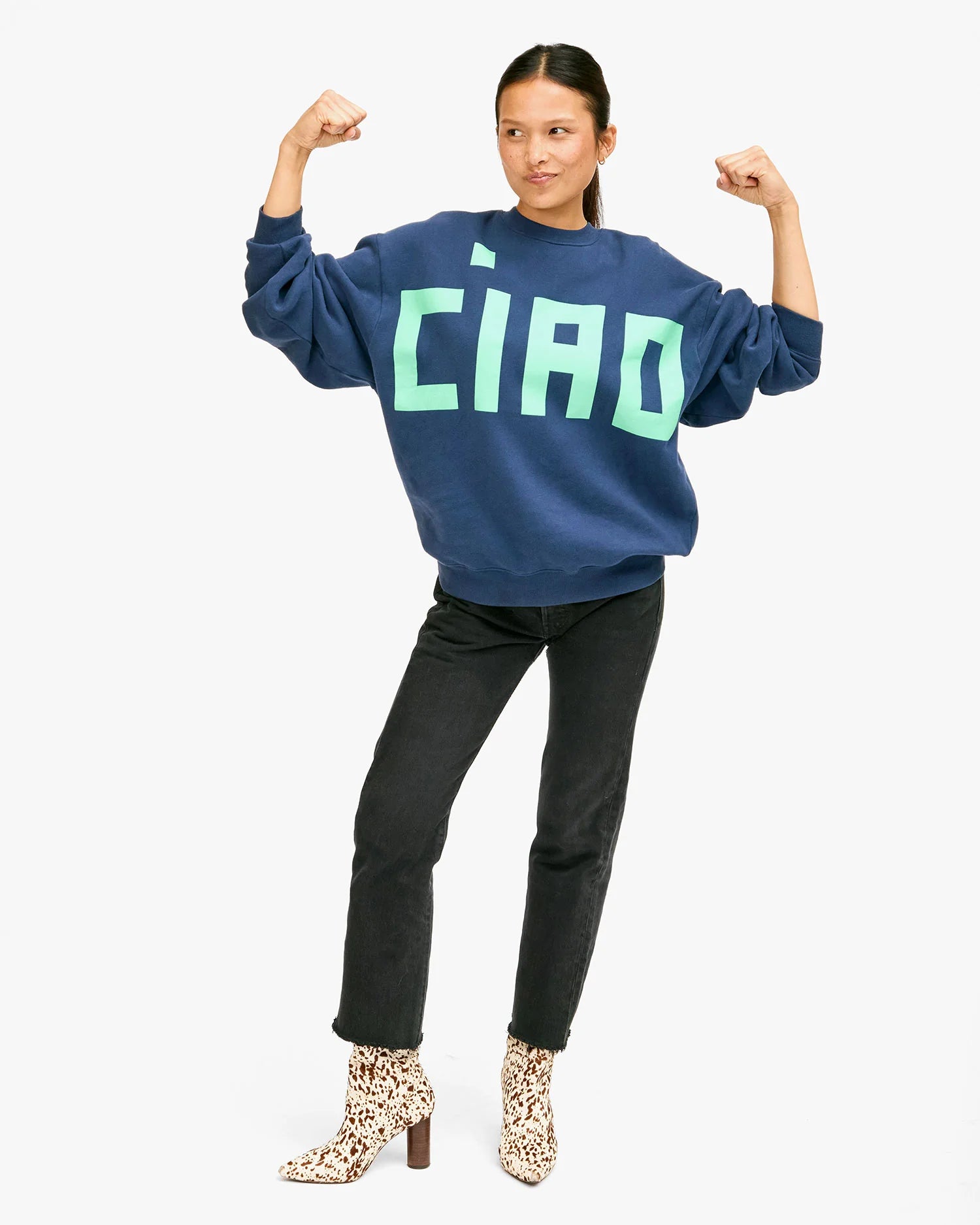 Oversized Sweatshirt - Navy + Mint Ciao