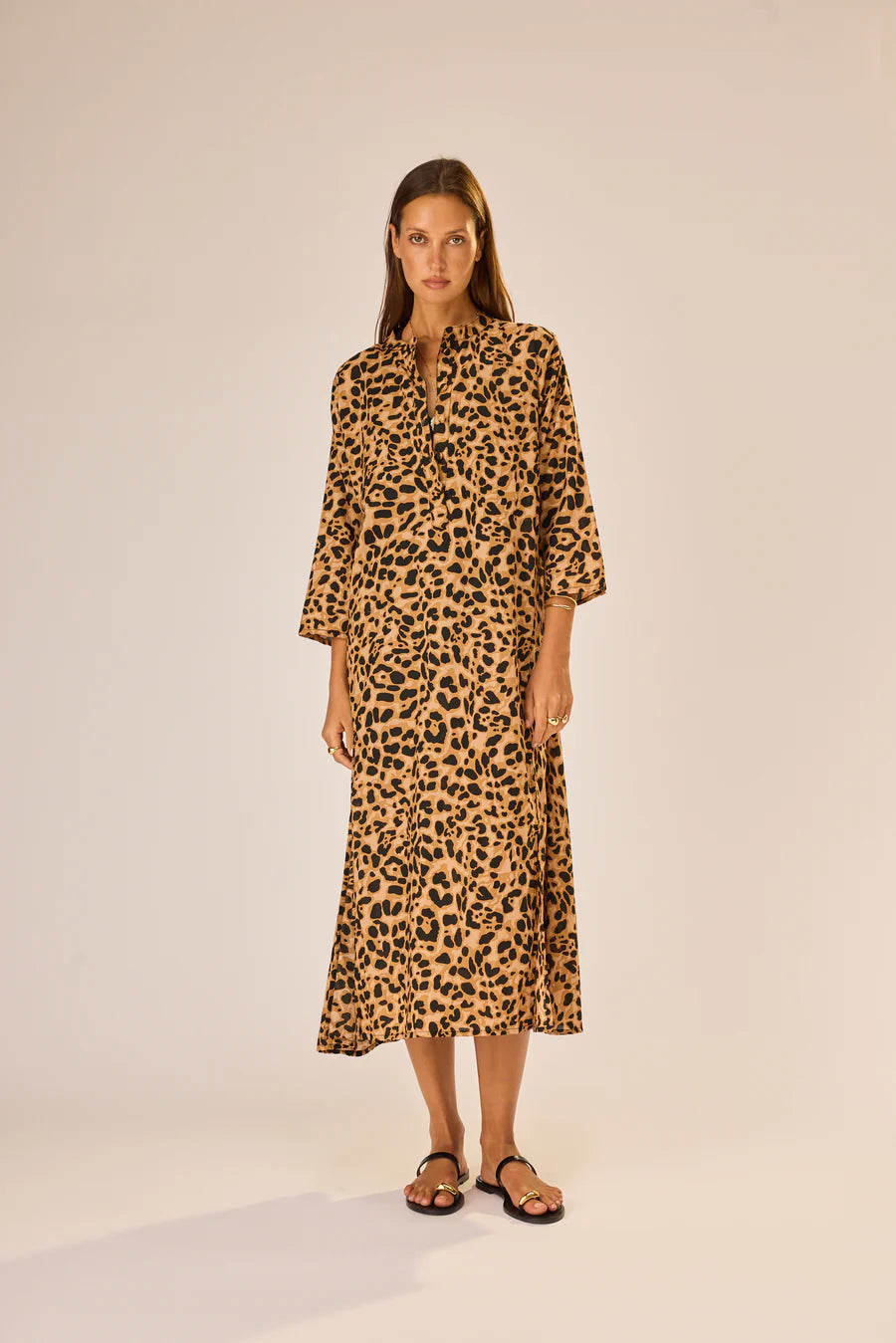 Isobel Dress -  Leopard Cotton