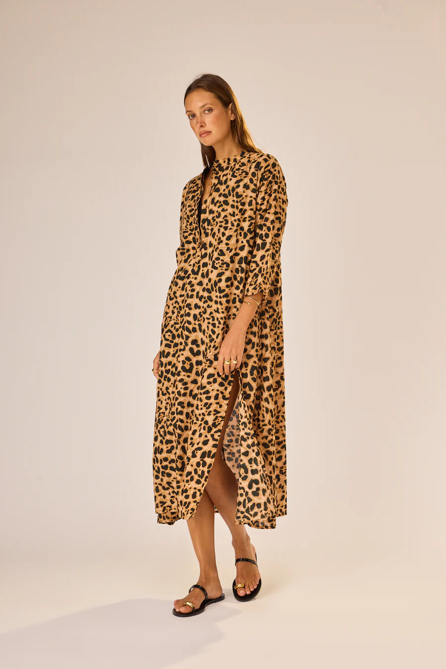 Isobel Dress -  Leopard Cotton