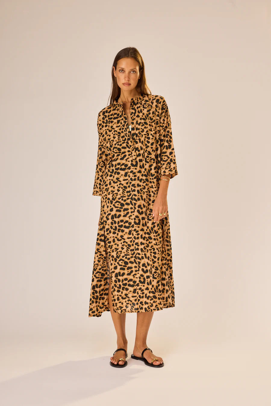 Isobel Dress -  Leopard Cotton