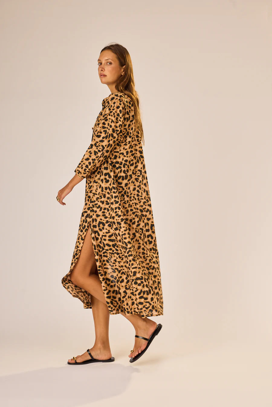 Isobel Dress -  Leopard Cotton