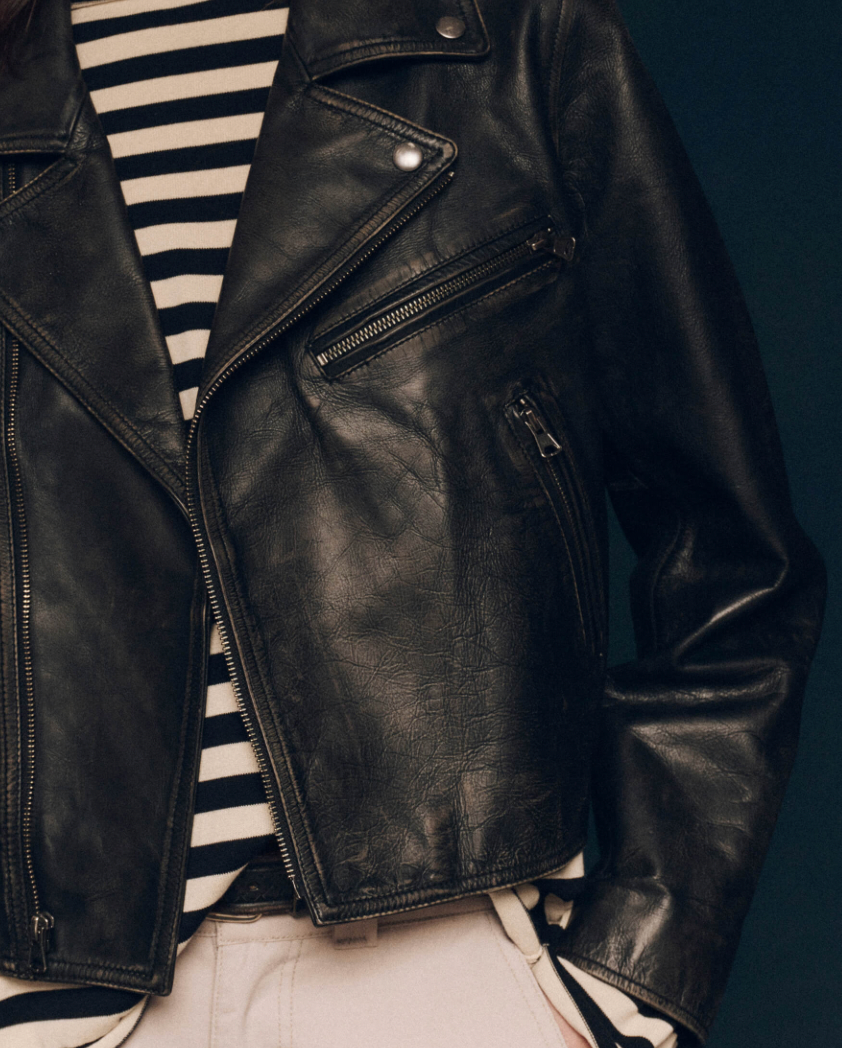 The Perfect Leather Jacket - Worn Black