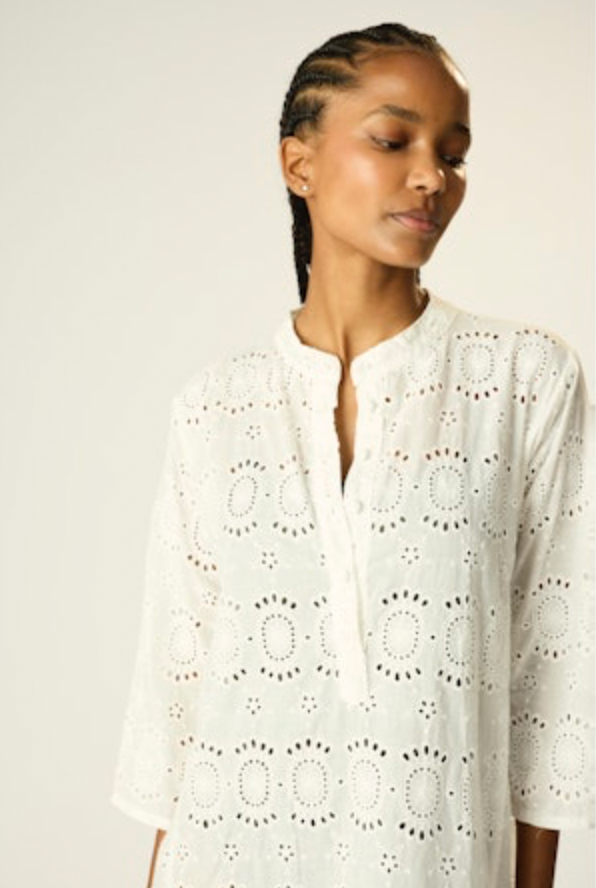 ***PRE ORDER*** Isobel Dress - Medallion Embroidery Salt