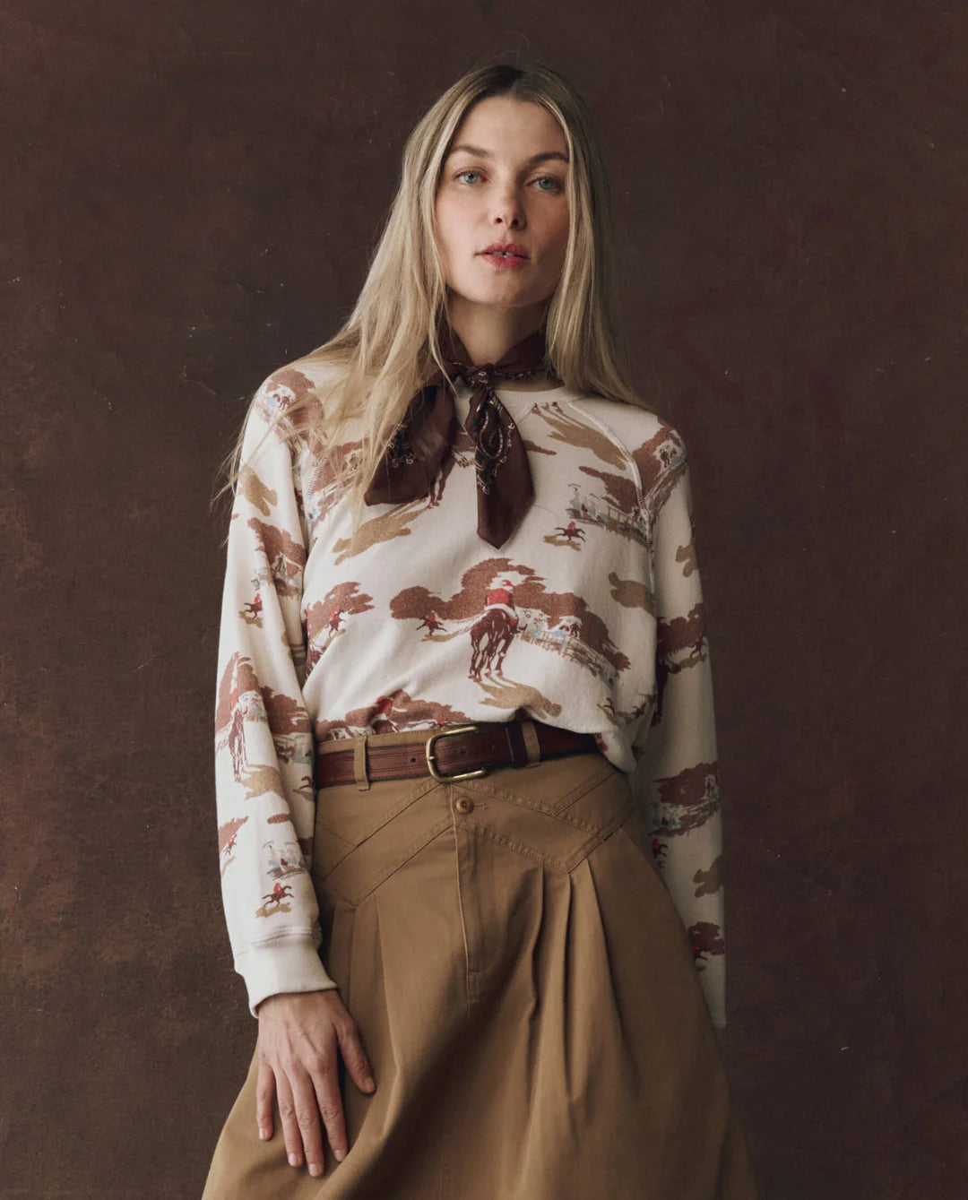 The Slouch Sweatshirt - Riding Horses Print