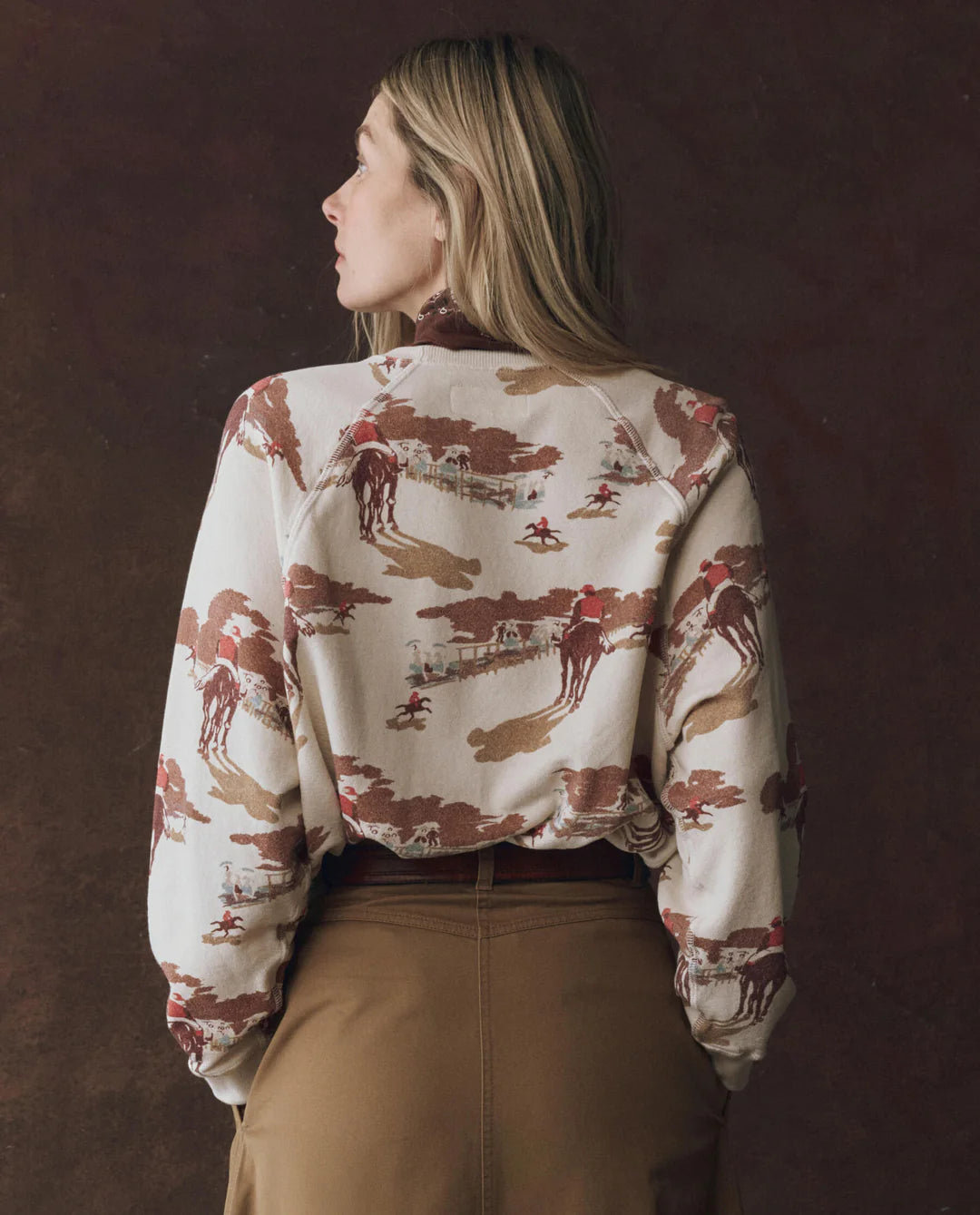 The Slouch Sweatshirt - Riding Horses Print