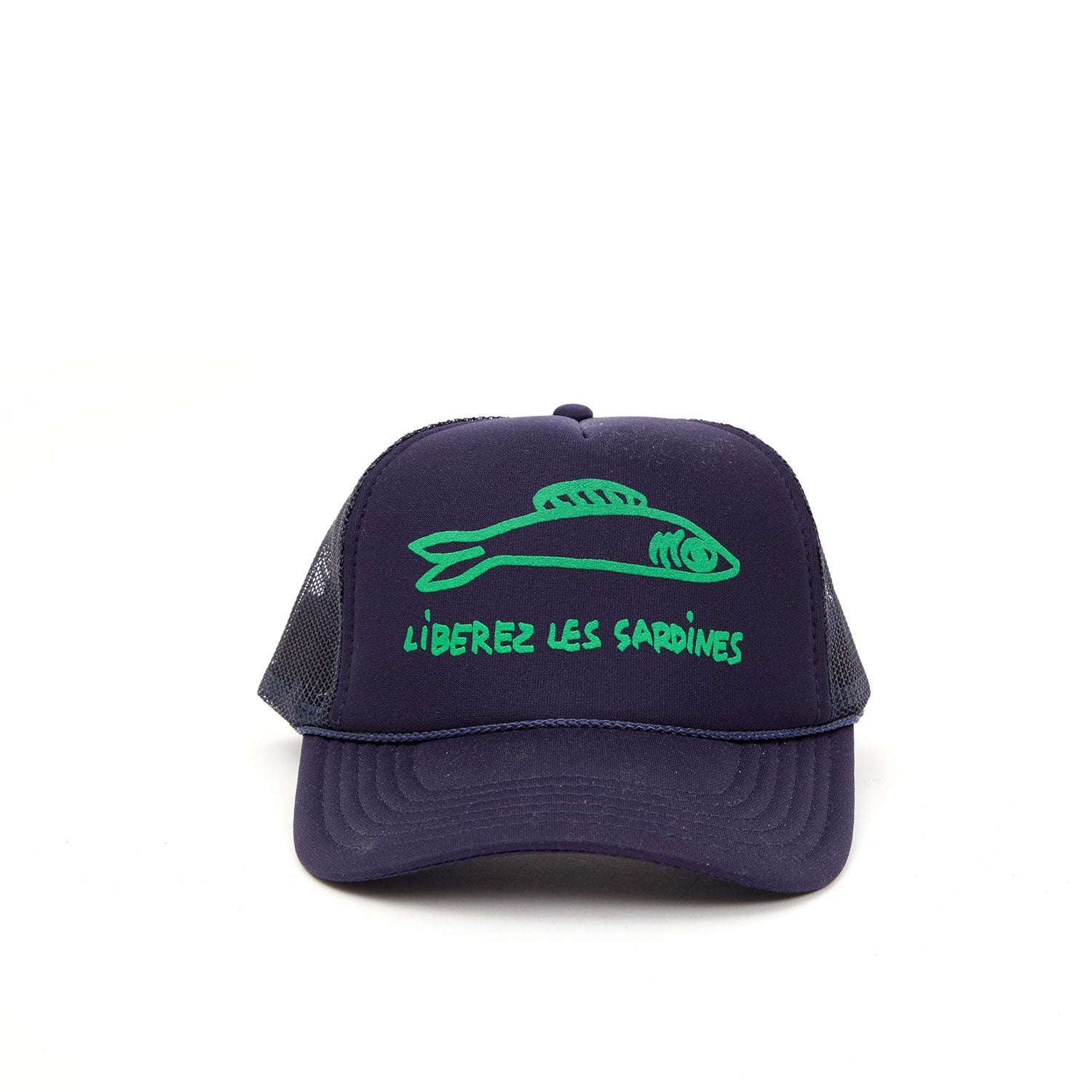 Trucker Hat - Navy with Green