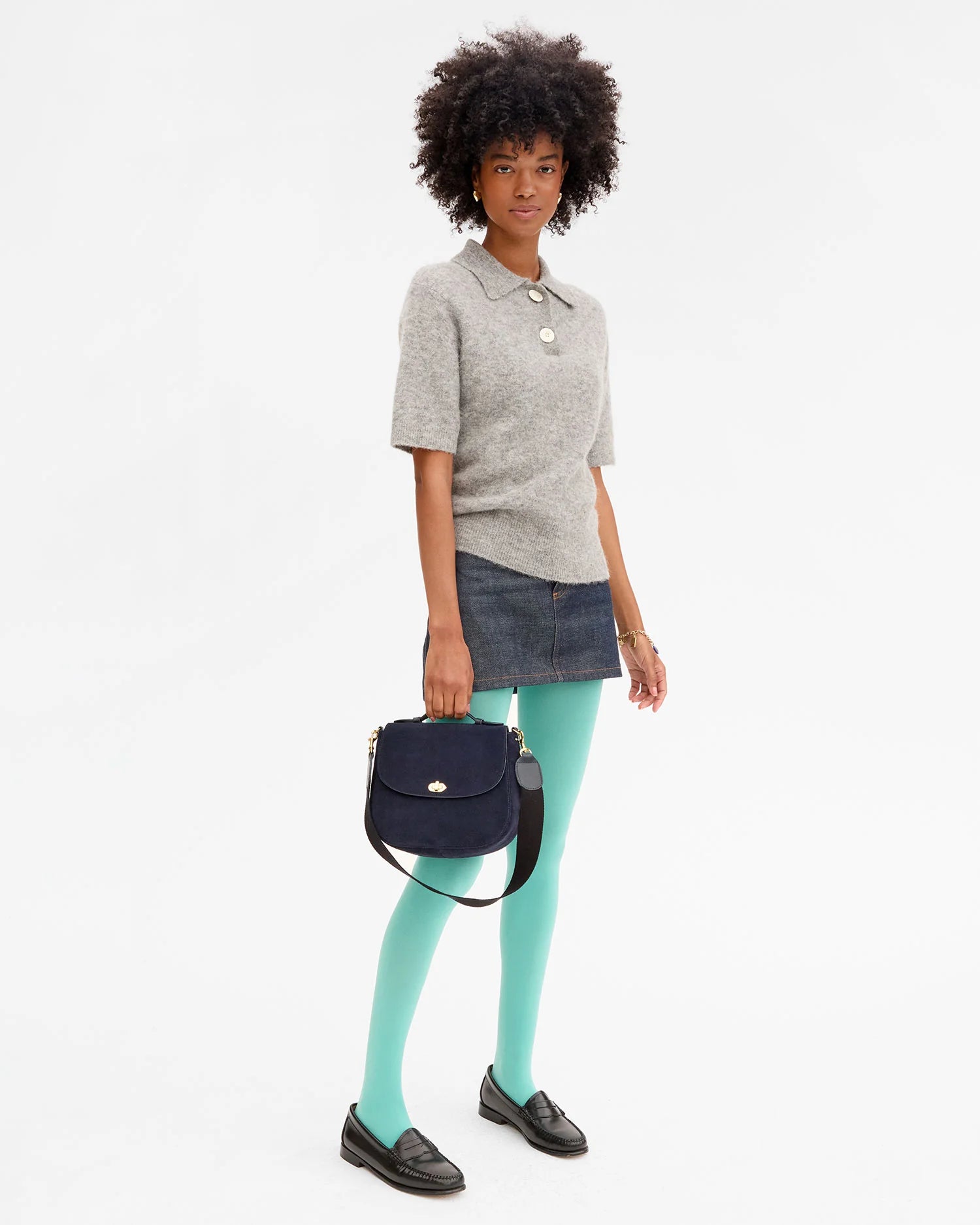 Turnlock Louis - Navy Suede