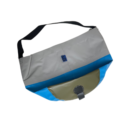 Collapsible Utility Tote - Gray/Blue with Army Green Bottom