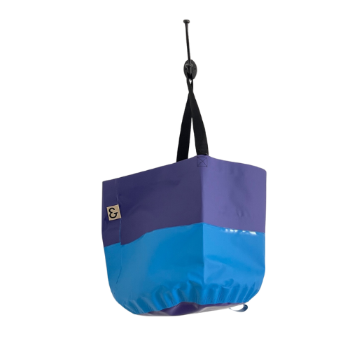 Collapsible Utility Tote - Purple/Blue with Purple Bottom