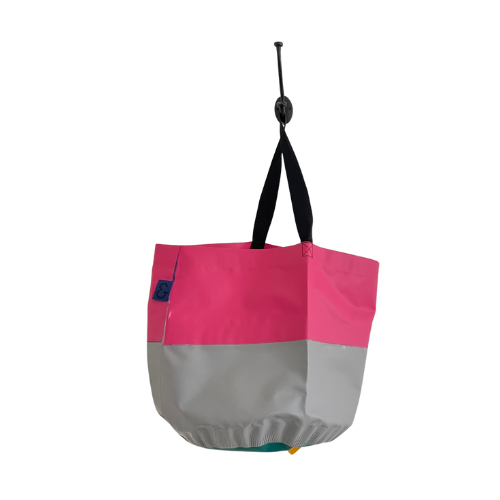 Collapsible Utility Tote - Pink/Gray with Army Green Bottom