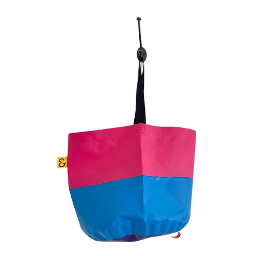 Collapsible Utility Tote - Pink/Blue with Purple Bottom