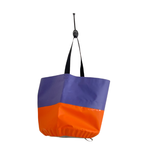 Collapsible Utility Tote - Purple/Orange with Gray Bottom