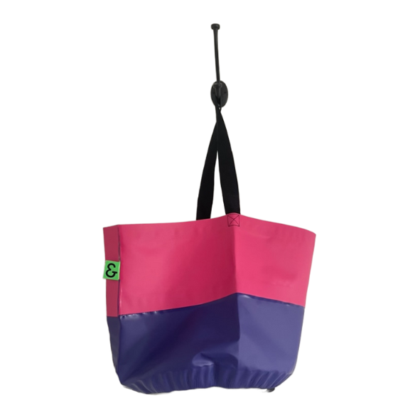 Collapsible Utility Tote - Pink/Purple with Gray Bottom