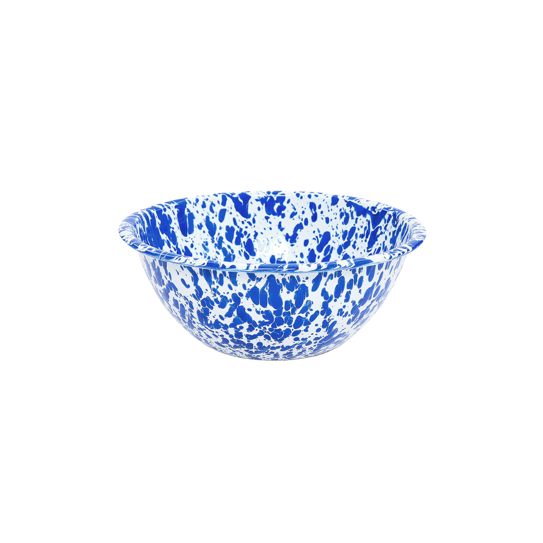 Small Enamel Serving Bowl - Blue Splatter