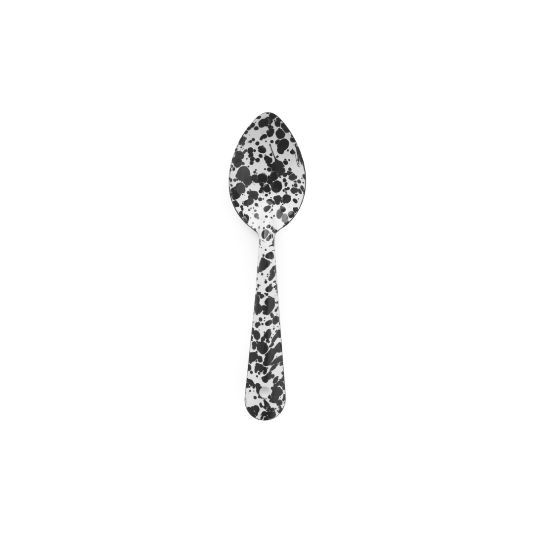 Small Enamel Spoon - Black Splatter
