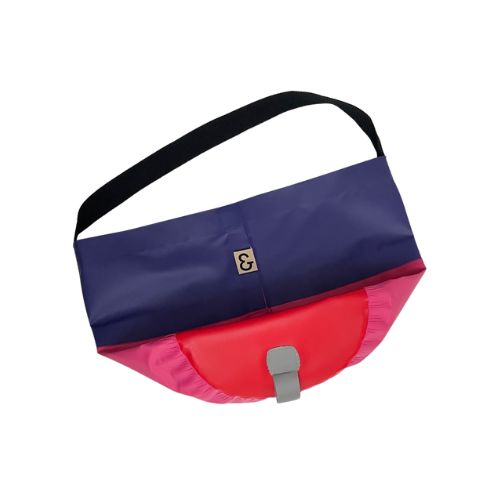 Collapsible Utility Tote - Purple/Pink with Red Bottom