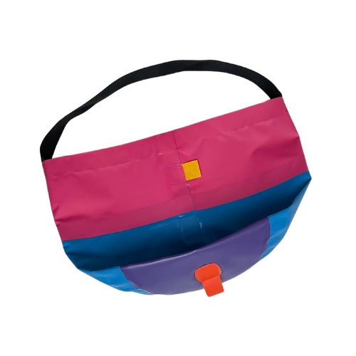 Collapsible Utility Tote - Pink/Blue with Purple Bottom