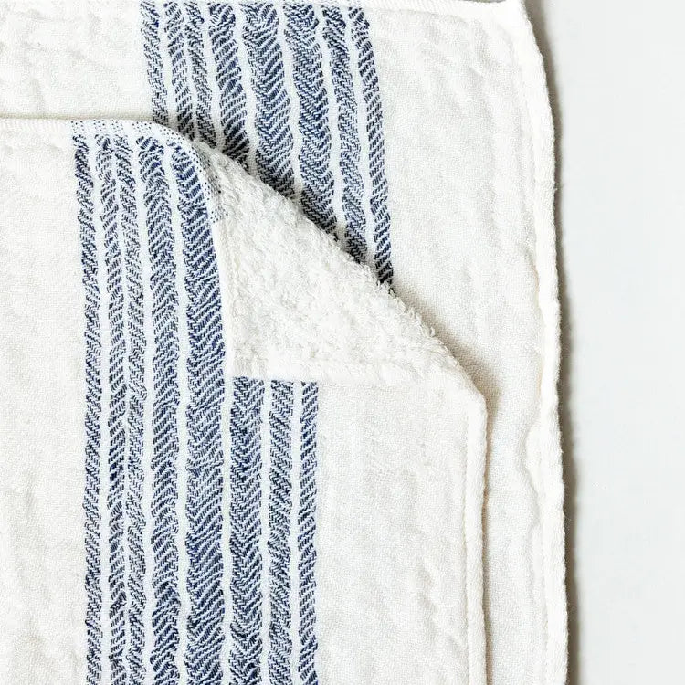 Organic  Towels - Navy Stripe