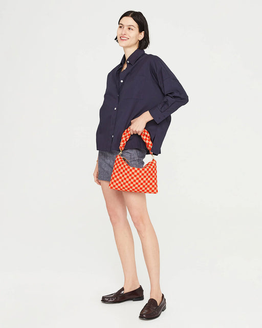 Clare V. Lucie Bag - Poppy/Khaki Quilted Checker - FINAL SALE