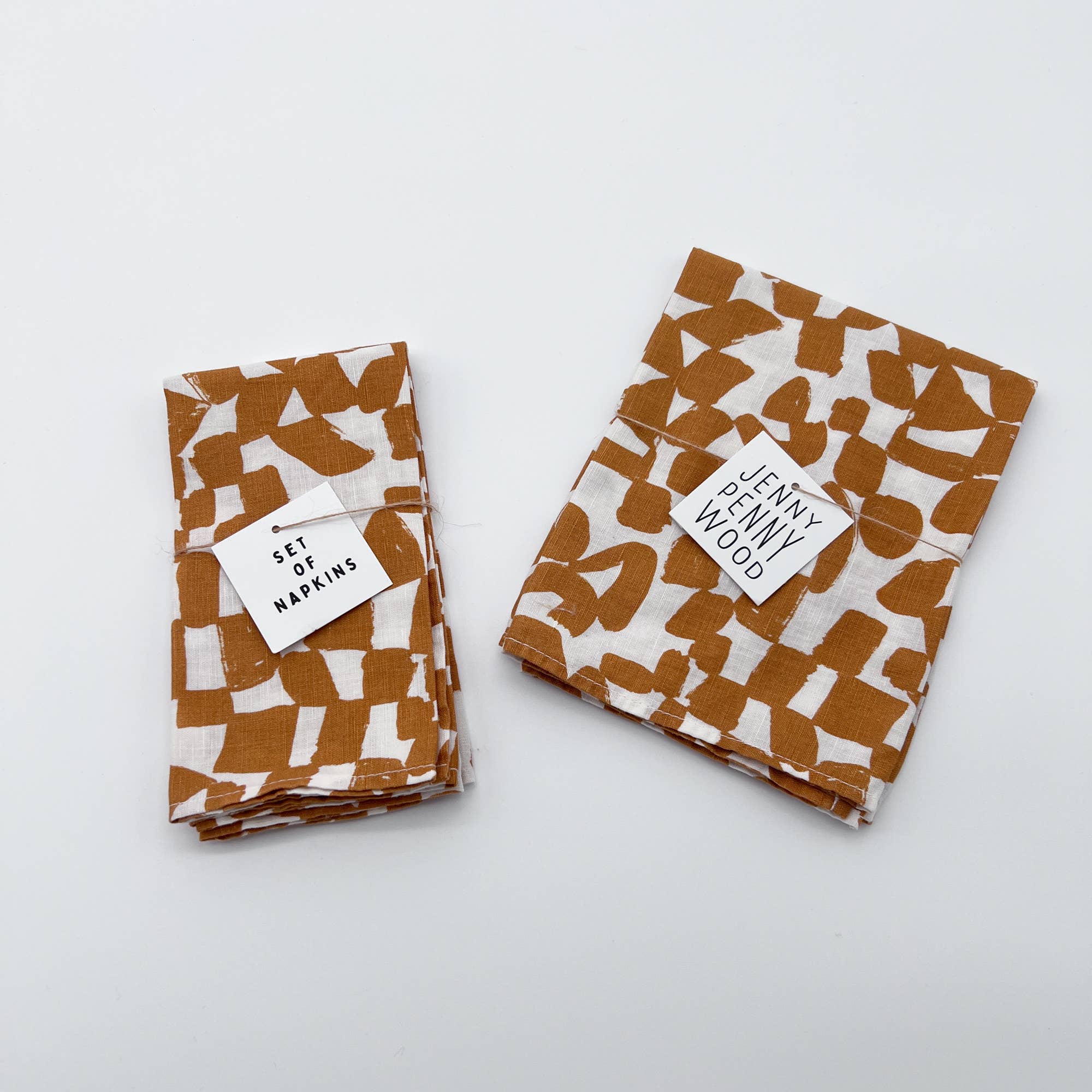 Tea Towel - Amber + Natural Checks