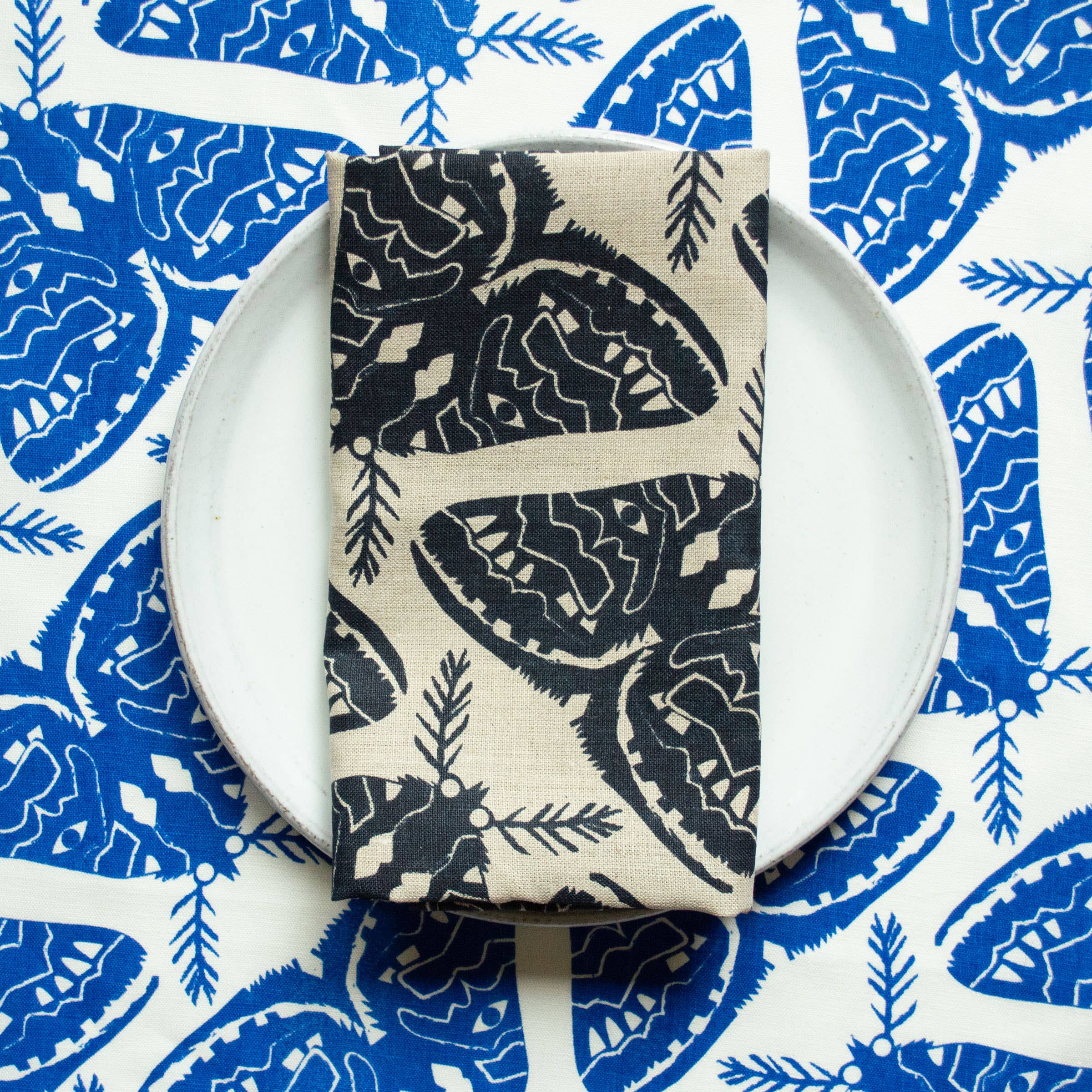 Tea Towel - Cobalt Blue Moths