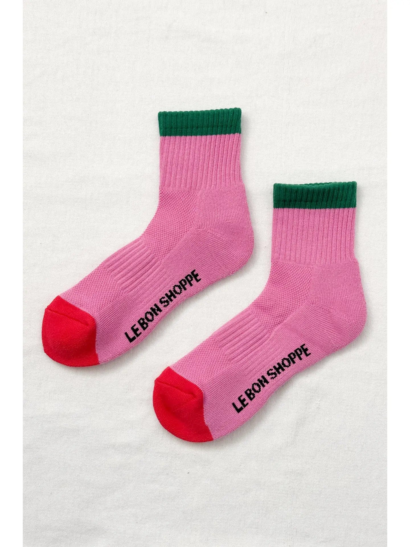 Girlfriend Socks - Colourblock Rose/Green
