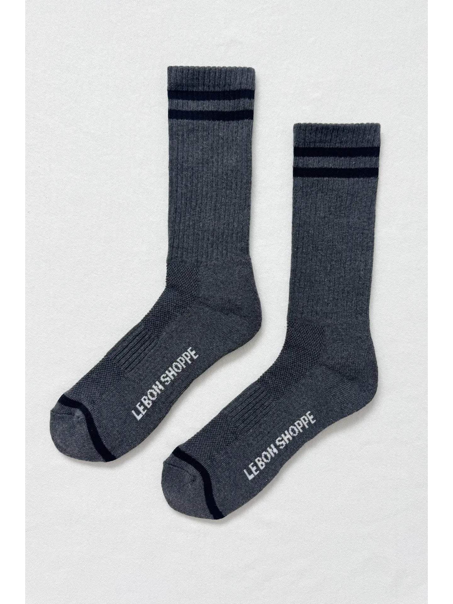 Extended Boyfriend Socks - Charcoal