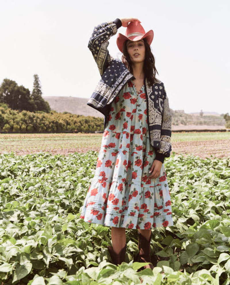 Quilted Bomber in Navy Bandana