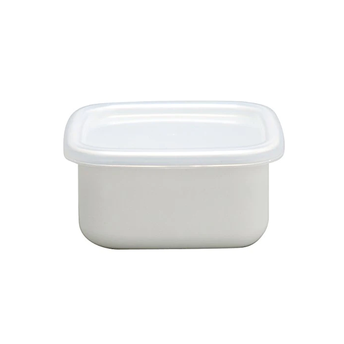 Square Enamel Container with Lid - Small