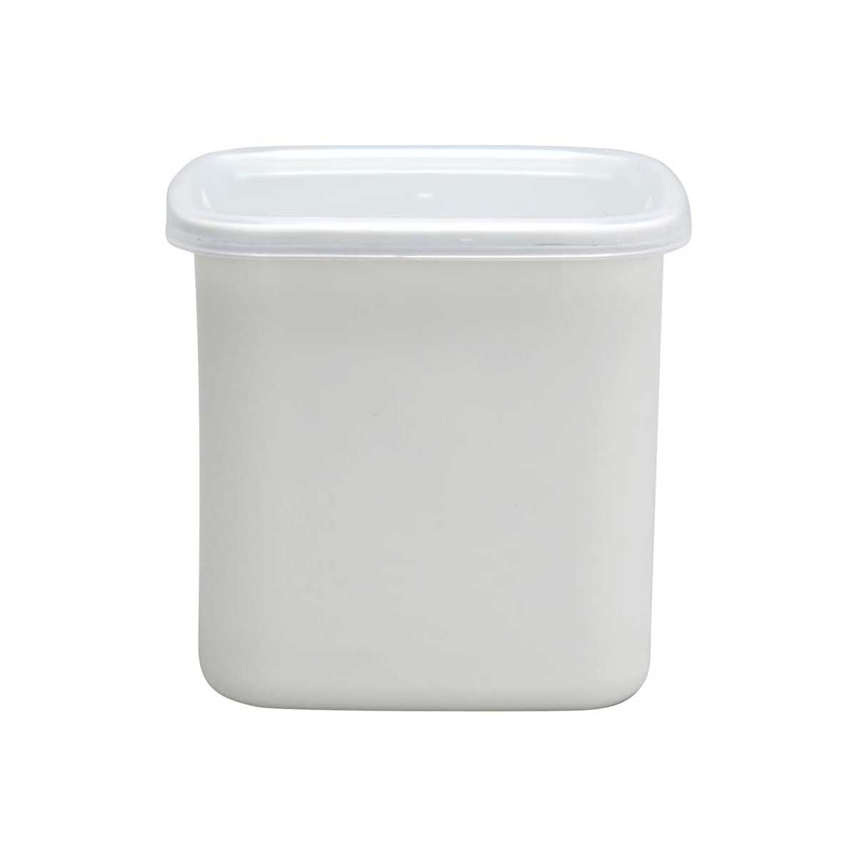 Square Enamel Container with Lid - Large