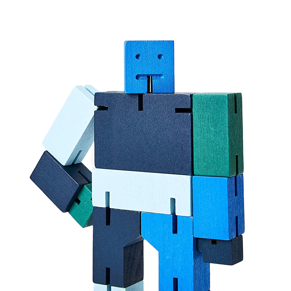 Small Cubebot in Multi Blue